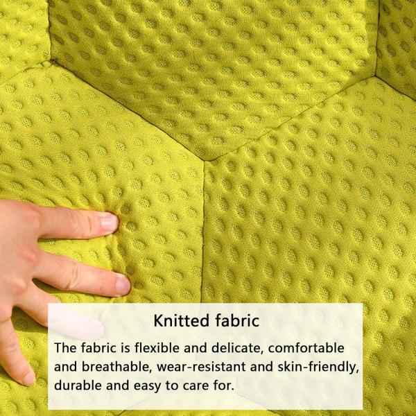 Lazy Sofa Ultra Comfy Fireside Sofa Chair Upholstered Bubble Single Floor Sofa 3D Honeycomb Shape Bubble Sofa Curved Couch for Living Room Office Blue