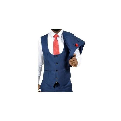 Men's Slim Fit Cotton Blazer Suit Set - Blue, UK 46-54
