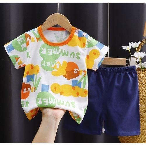 2Pcs/set 1-4 Y Kids Short Set,Baby Boy T-shirt + Shorts-Pure Cotton，Cute