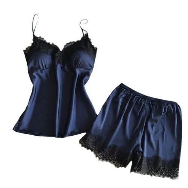 MIDNIGHT'S BOMB Female Sexy Ice Silk In Suspender Pajamas