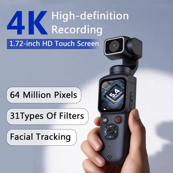 PocketPro X75 4K AI Gimbal Camera – 75MP Smart Vlogging Camera with Auto Face Tracking