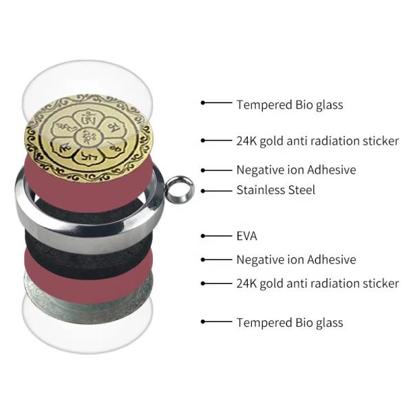 Gold Quantum Scalar Necklace Shungite Emf-protection Jewelry Quantum Energy Pendant