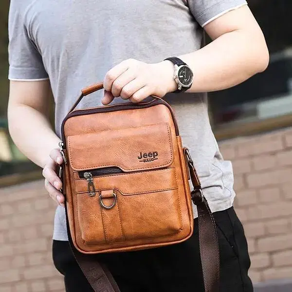 JEEP PU Leather Men’s Crossbody Sling Bag