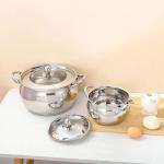 6 Pcs Of Stainless Steel Saucepans Cookware Induction Pots - Silver