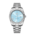 Luxury Men's Stainless Steel Quartz Watch – Day & Date Display, Waterproof Business Dress Wristwatch