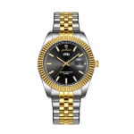 Luxury Men's Stainless Steel Quartz Watch – Day & Date Display, Waterproof Business Dress Wristwatch