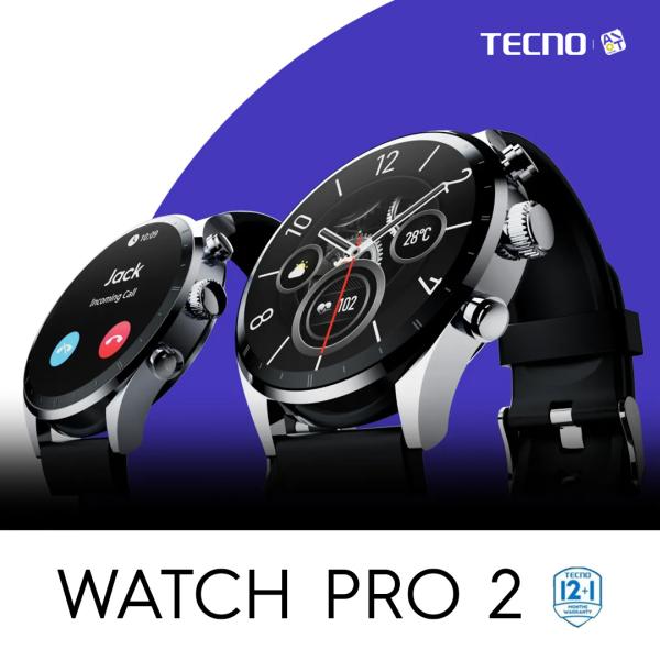 TECNO Watch Pro 2 Smartwatch – 1.43″ AMOLED Display, Bluetooth Calling, 110+ Sports Modes, Health Monitoring & IP68