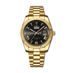 Luxury Men's Stainless Steel Quartz Watch – Day & Date Display, Waterproof Business Dress Wristwatch