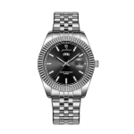 Luxury Men's Stainless Steel Quartz Watch – Day & Date Display, Waterproof Business Dress Wristwatch