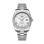 Luxury Men's Stainless Steel Quartz Watch – Day & Date Display, Waterproof Business Dress Wristwatch