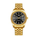 Luxury Men's Stainless Steel Quartz Watch – Day & Date Display, Waterproof Business Dress Wristwatch